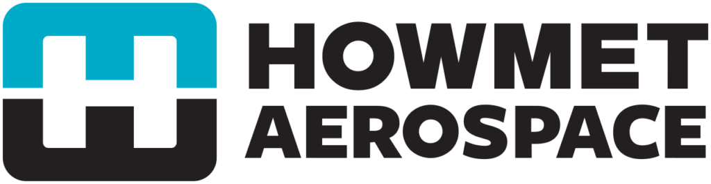 Howmet Aerospace logo in black and blue